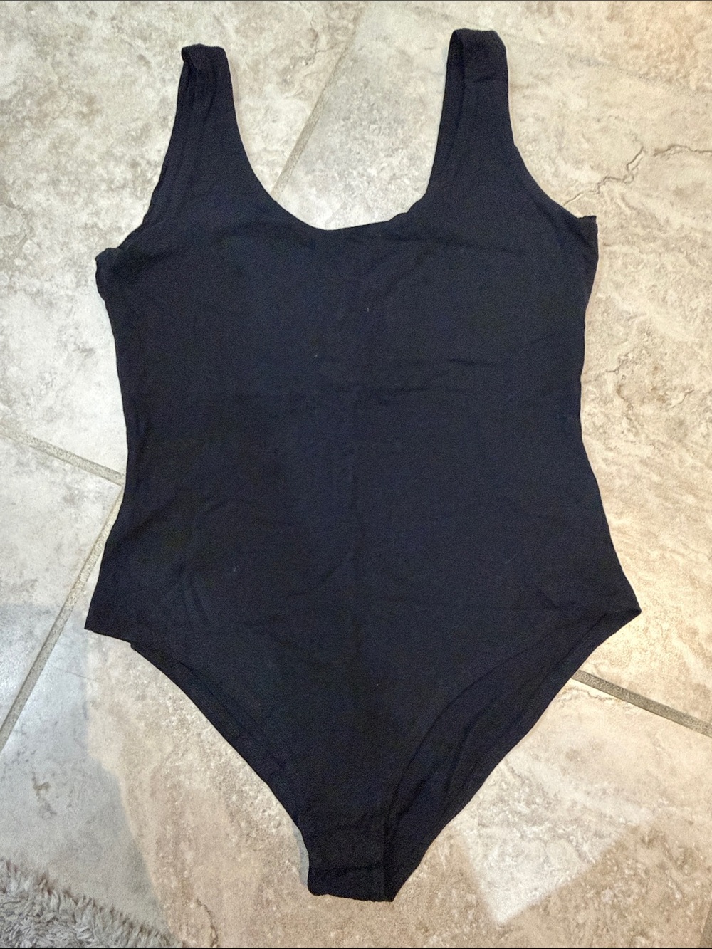 gaze Black Scoop-Neck Bodysuit